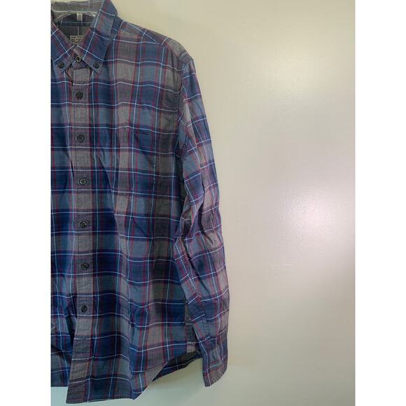 J. CREW Men’s Blue/Red Plaid Quality Woven Tailored Shirt / Size: Large - Picture 6 of 7